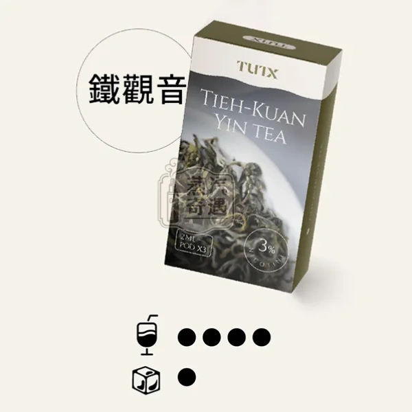 TUTX透明煙彈鐵觀音 每顆2.0ml 一盒3枚裝替換煙彈 SP2/LANA/ILIA通用 每顆2.0ml 一盒3枚裝 蒸汽奇遇現貨